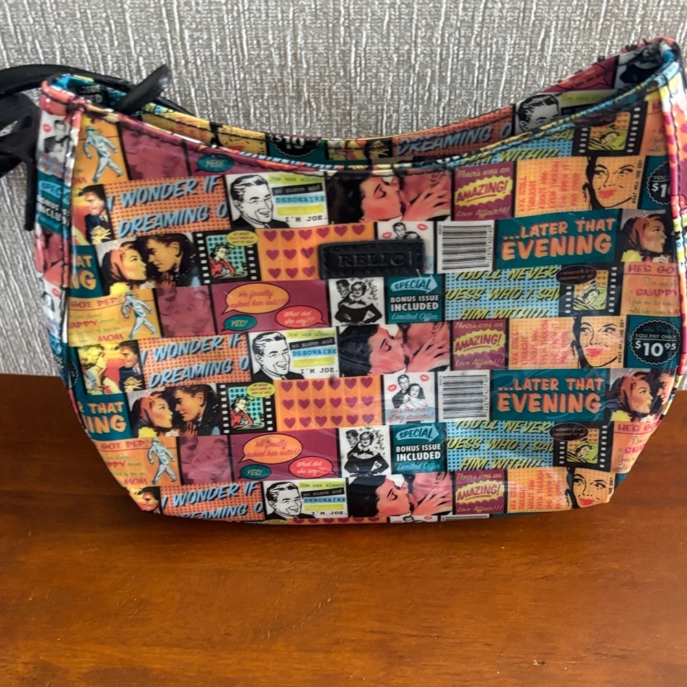 Relic Multicolor Comic Print Hobo Bag